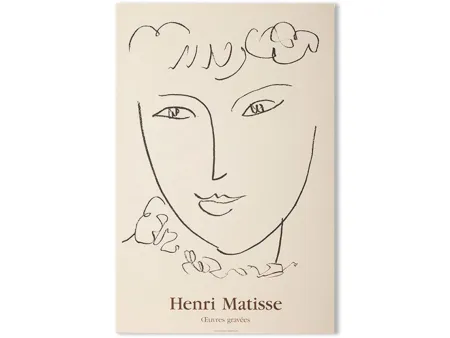 石版画 Matisse - LA POMPADOUR. Affiche en lithographie pour l'exposition de 1951.