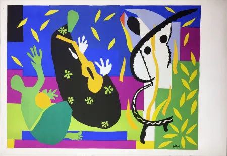石版画 Matisse - LA TRISTESSE DU ROI. Lithographie sur vélin d'Arches (tirage original édité par Tériade, 1952)