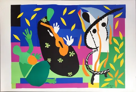 石版画 Matisse - LA TRISTESSE DU ROI. Lithographie sur vélin d'Arches (tirage original édité par Tériade, 1958)