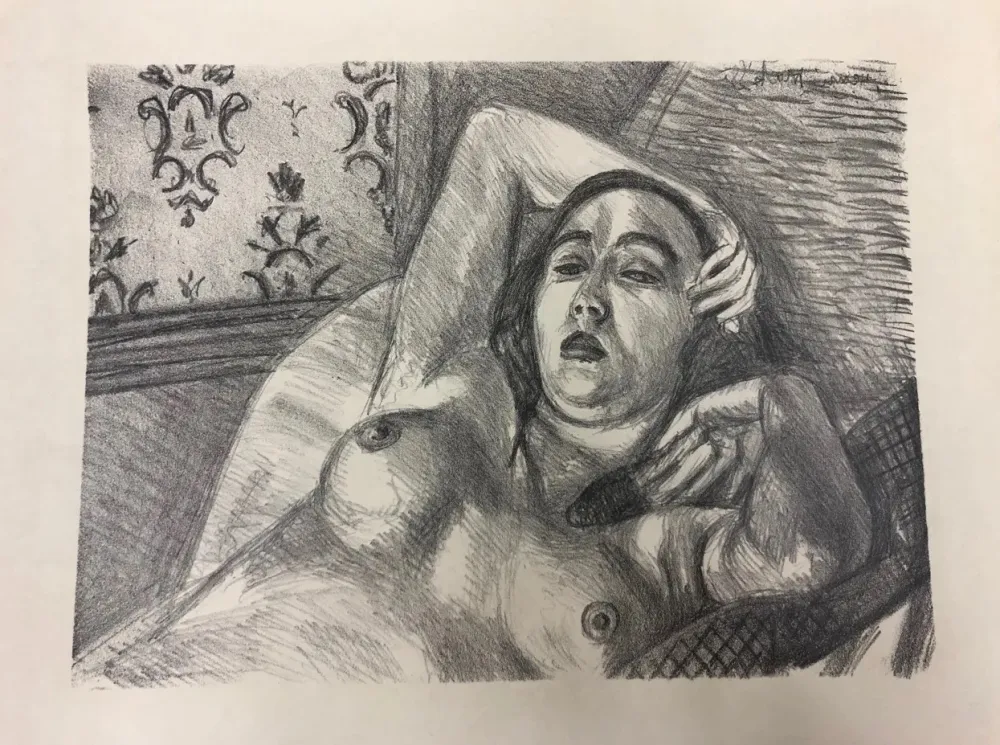 石版画 Matisse - Le repos du modele