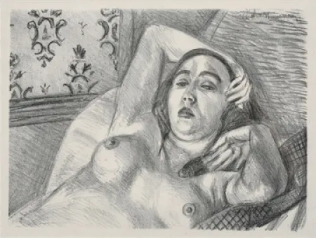 石版画 Matisse - Le repos du modele