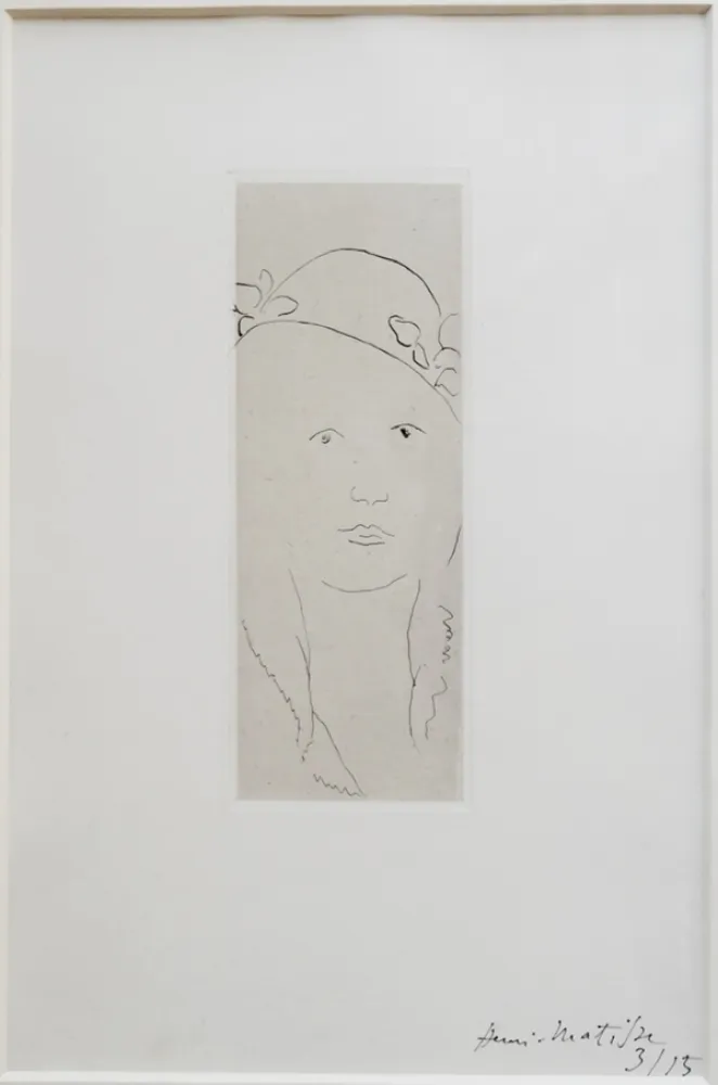 版画 Matisse - Loulou au chapeau fleuri