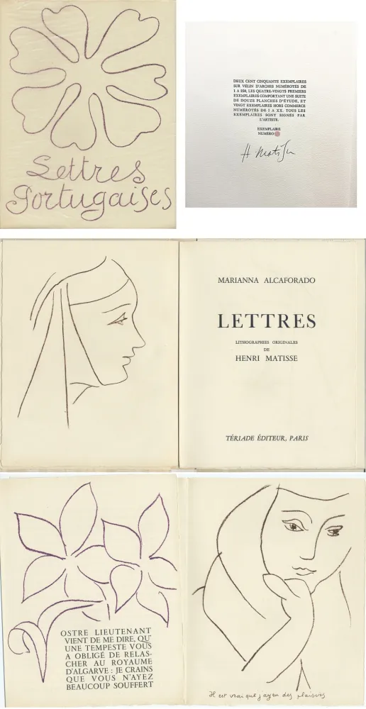 插图书 Matisse - M. Alacaforado : LETTRES PORTUGAISES. Lithographies originales de Henri Matisse (1946)