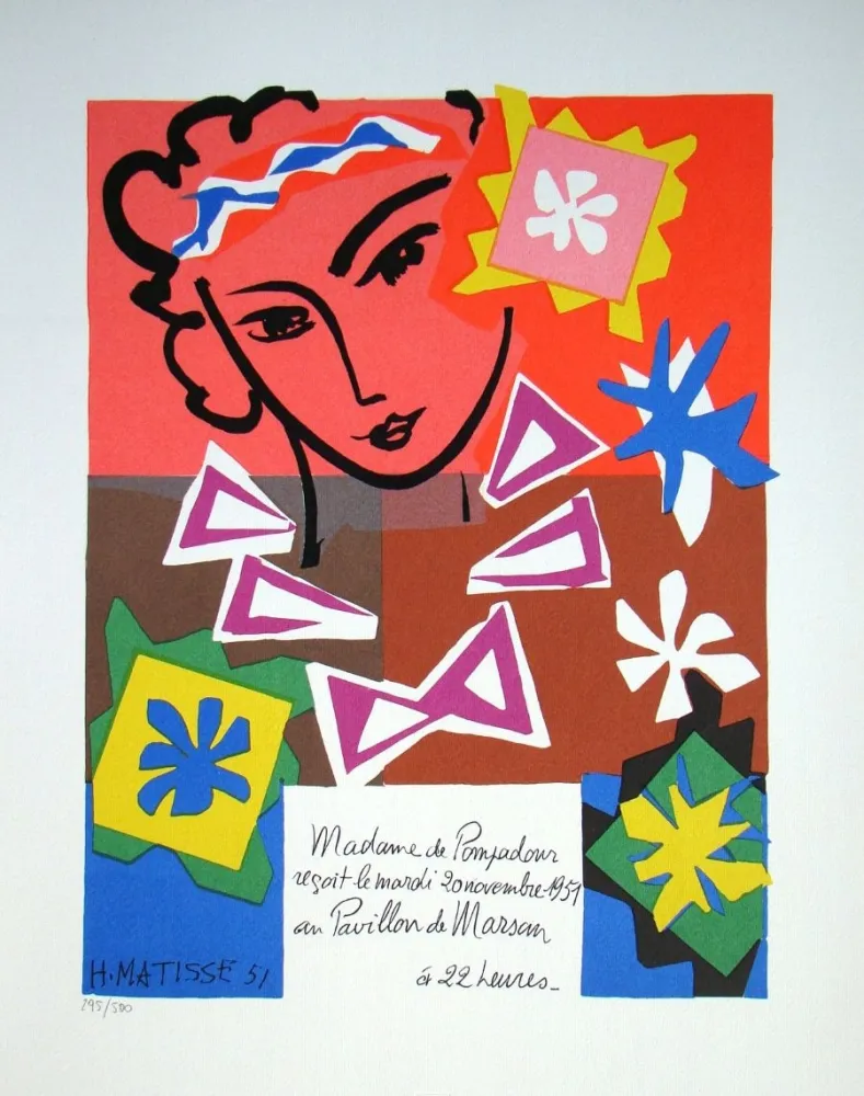 石版画 Matisse - Madame de Pompadour, 1951