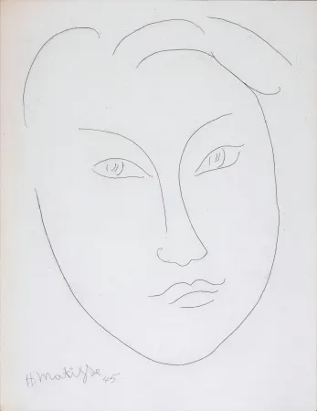 蚀刻版画 Matisse - Masque de jeune garçon, 1946