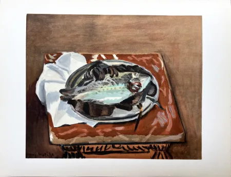 镂版印刷 Matisse - NATURE MORTE À LA DORADE (1920)
