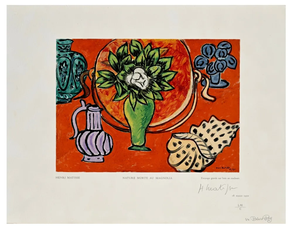 木刻 Matisse - Nature Morte au Magnolia