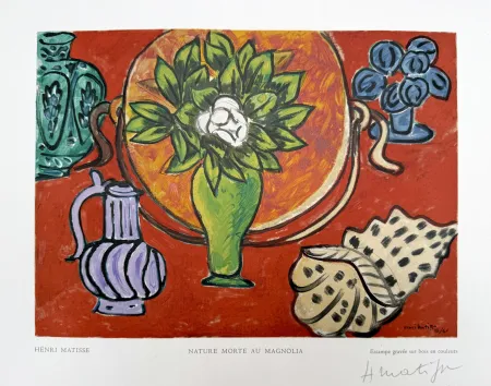 木刻 Matisse - Nature Morte au Magnolia 