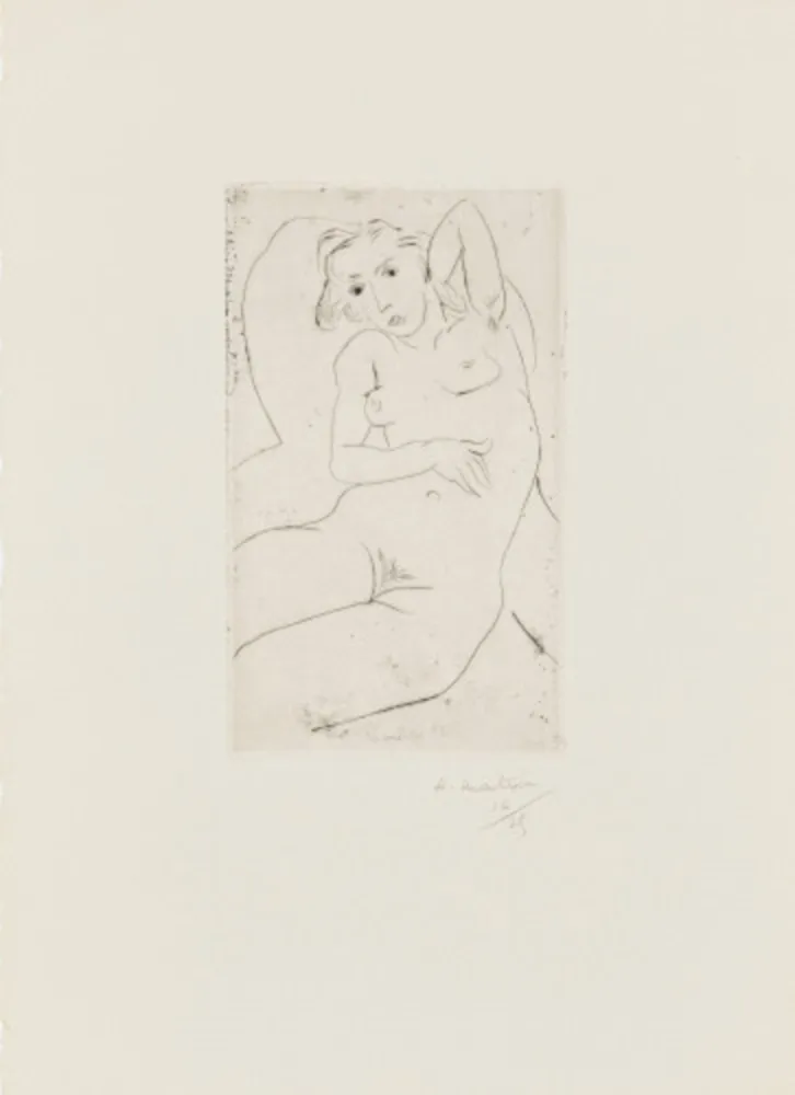 干刻版画 Matisse - Nu assis-les yeux noris