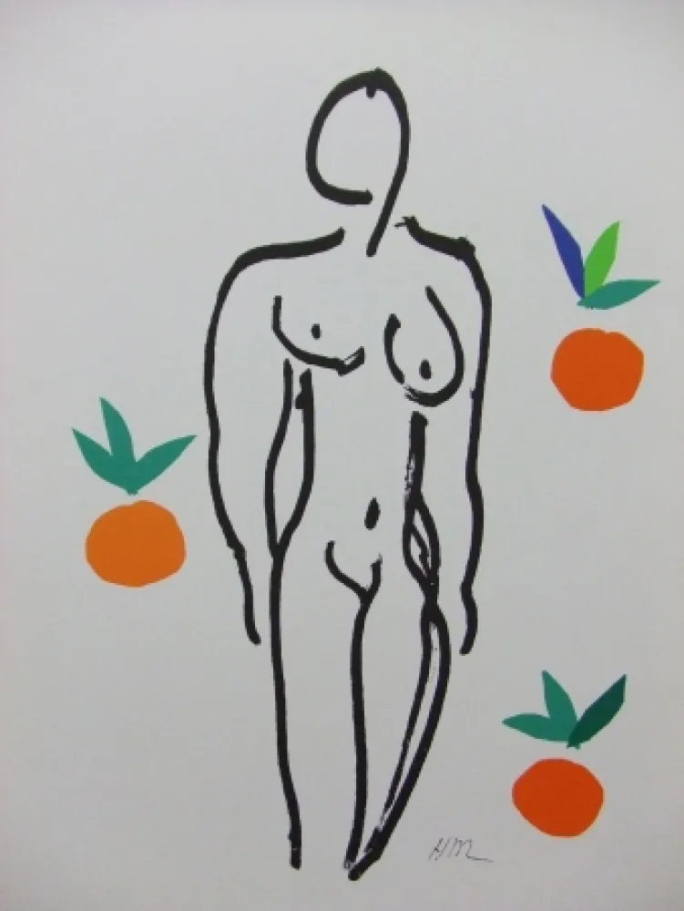 石版画 Matisse - Nu aux oranges