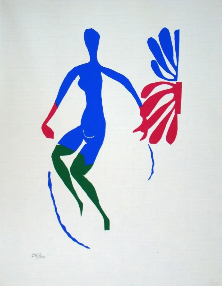 石版画 Matisse - Nu bleu, avec des bas verts