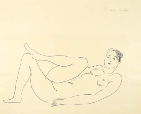 石版画 Matisse - Nu couché, jambe repliée - Étude de jambes