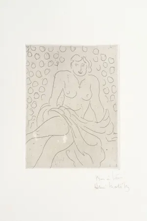 版画 Matisse - Nu drapé sur fond composé de cercles