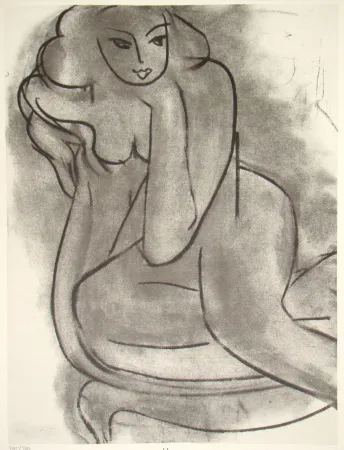 胶版印刷 Matisse - Nu sur une chaise