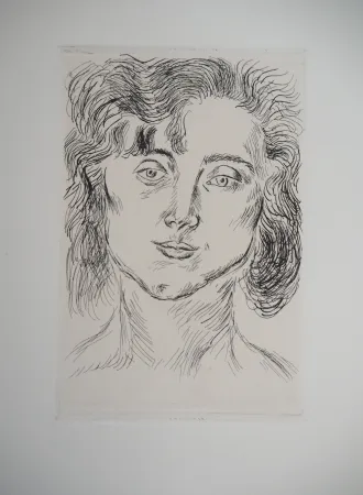 版画 Matisse - Portrait de femme