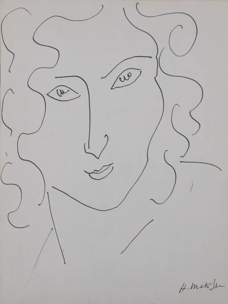石版画 Matisse - Portrait de femme, 1947