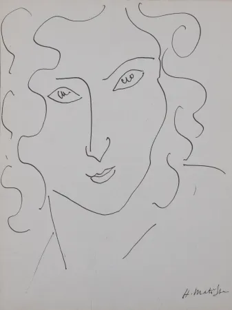 石版画 Matisse - Portrait de femme, 1947