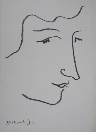 石版画 Matisse - Portrait de profi