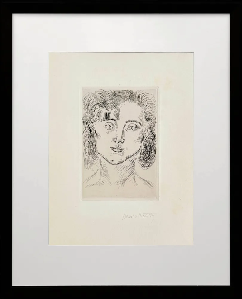 蚀刻版画 Matisse - Portrait of Marguerite Matisse