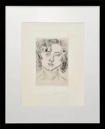 蚀刻版画 Matisse - Portrait of Marguerite Matisse