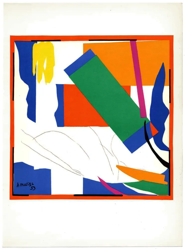 石版画 Matisse - SOUVENIRS D'OCÉANIE (1953). Lithographie d'après les papiers découpés. De luxe sur Arches.