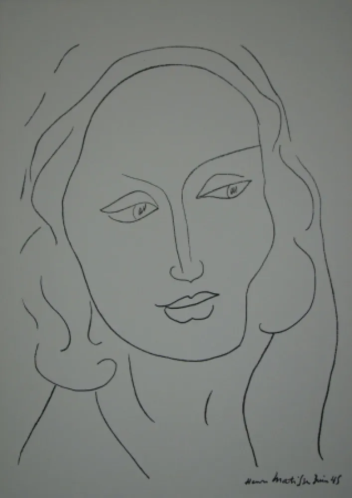 石版画 Matisse - Tête de Femme
