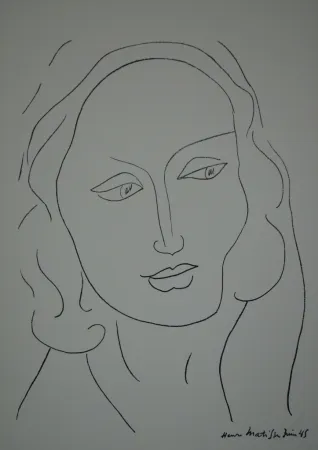 石版画 Matisse - Tête de Femme