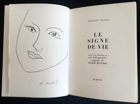 石版画 Matisse - Tristan Tzara : LE SIGNE DE VIE. Une lithographie originale signée d'Henri Matisse (1946)