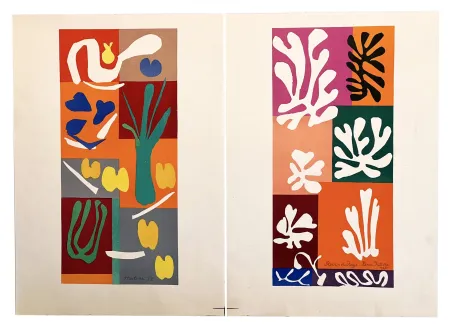 石版画 Matisse - VÉGÉTAUX + FLEURS DE NEIGE (de Verve 35/36. 1958)