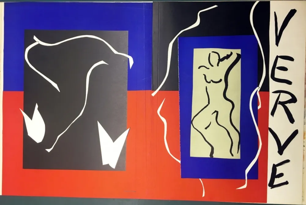 石版画 Matisse - VERVE Vol. I n° 1. COUVERTURE À PLAT À GRANDES MARGES