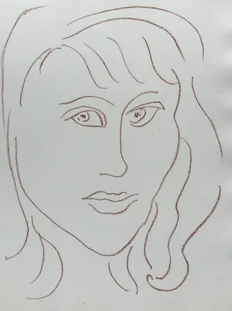 石版画 Matisse - Visages VII