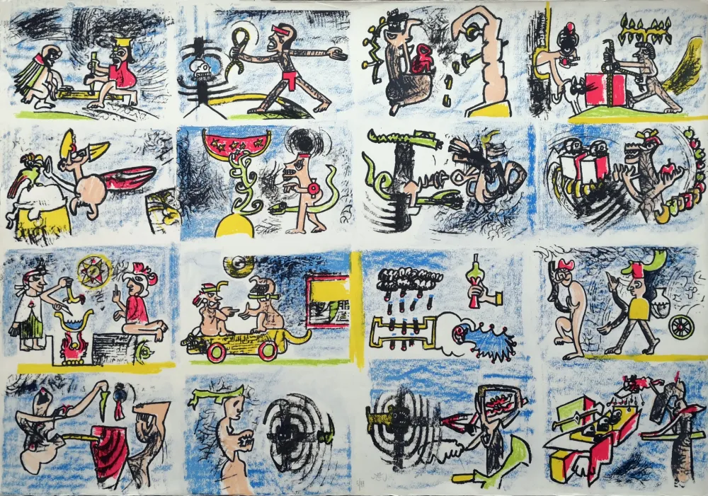 石版画 Matta - Composition