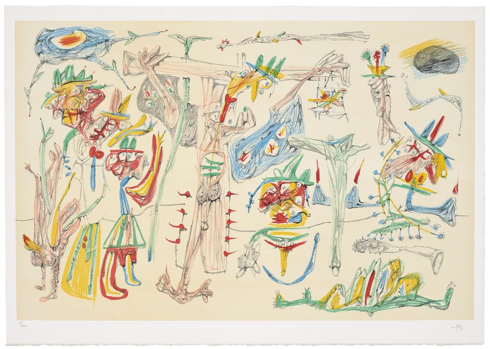 石版画 Matta -  Cristifixion (d’après un dessin de 1938)