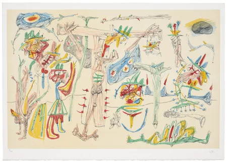 石版画 Matta -  Cristifixion (d’après un dessin de 1938)