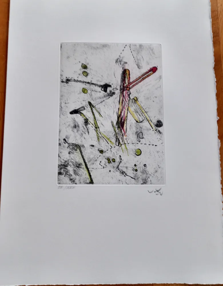 版画 Matta - Droites Liberees, plate I