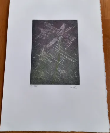 版画 Matta - Droites Liberees, plate IV