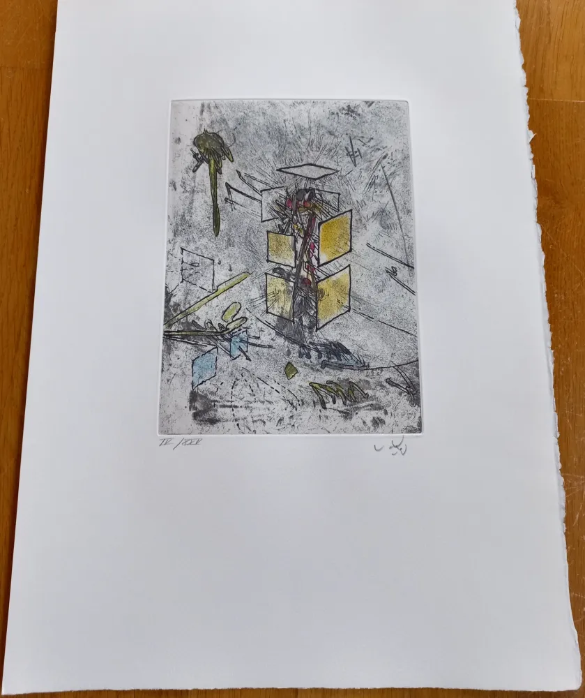 版画 Matta - Droites Liberees, plate VII