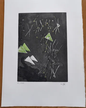 版画 Matta - Droites Liberees, plate XI