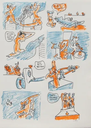 石版画 Matta - Fête couchée