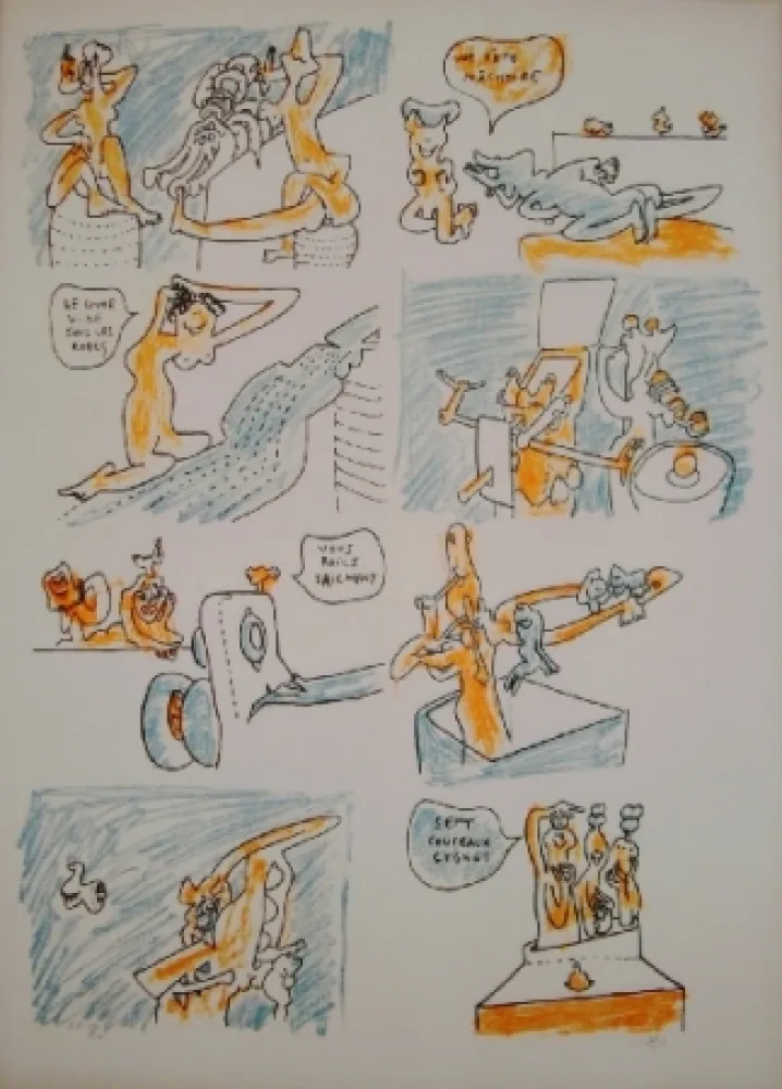 石版画 Matta - Fête couchée