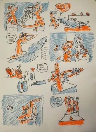 石版画 Matta - Fête couchée