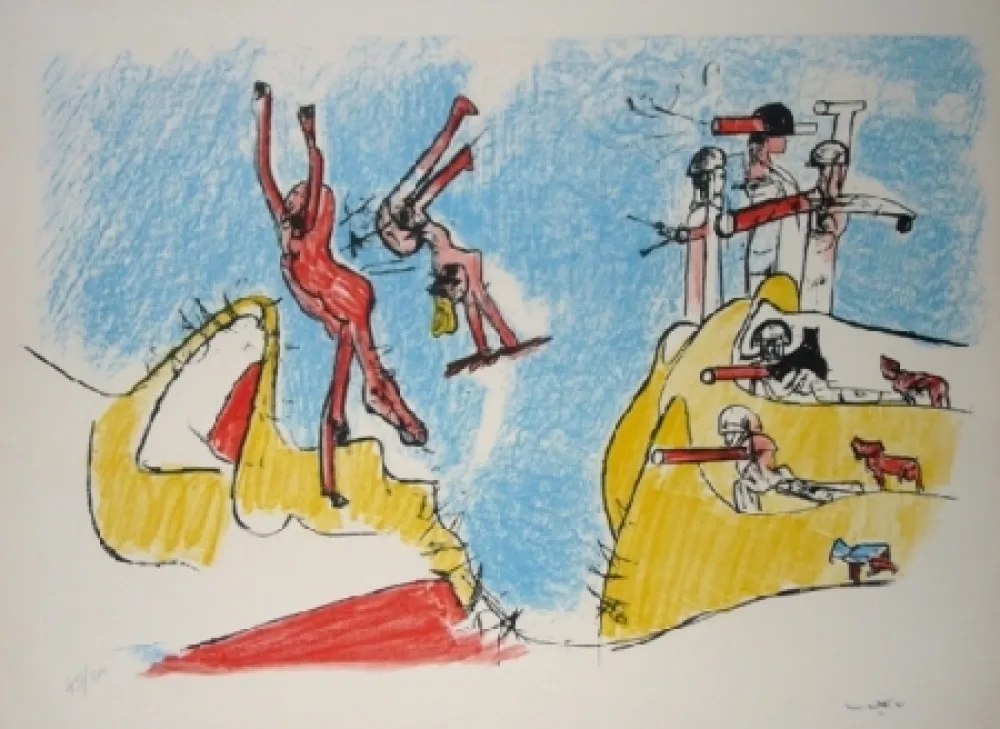 石版画 Matta - Had a great fall