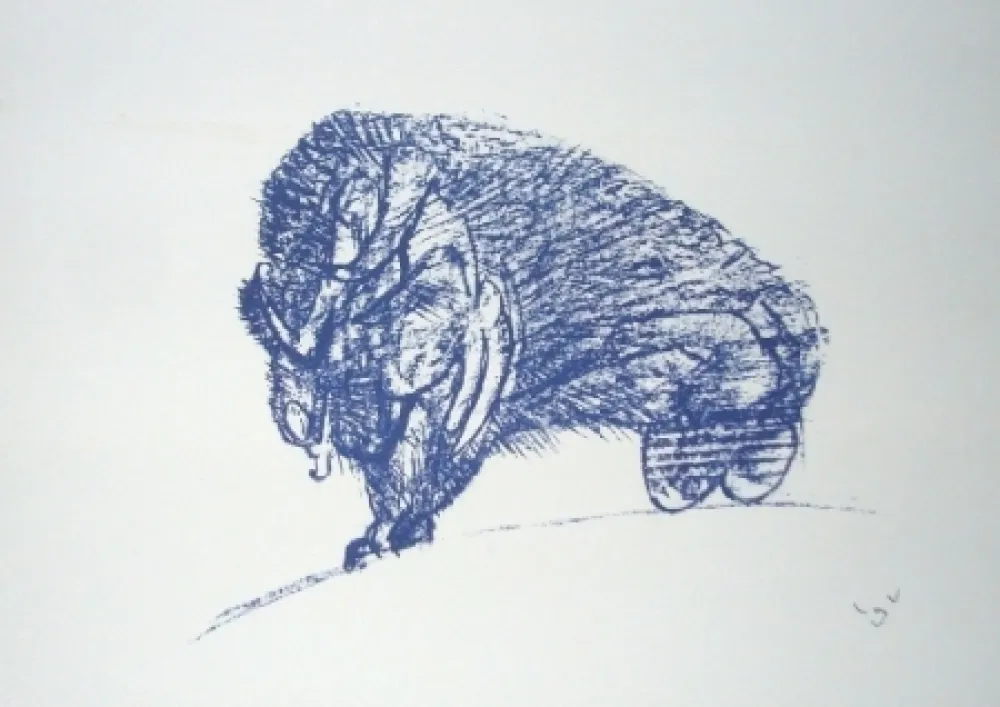 石版画 Matta - Il Bisonte