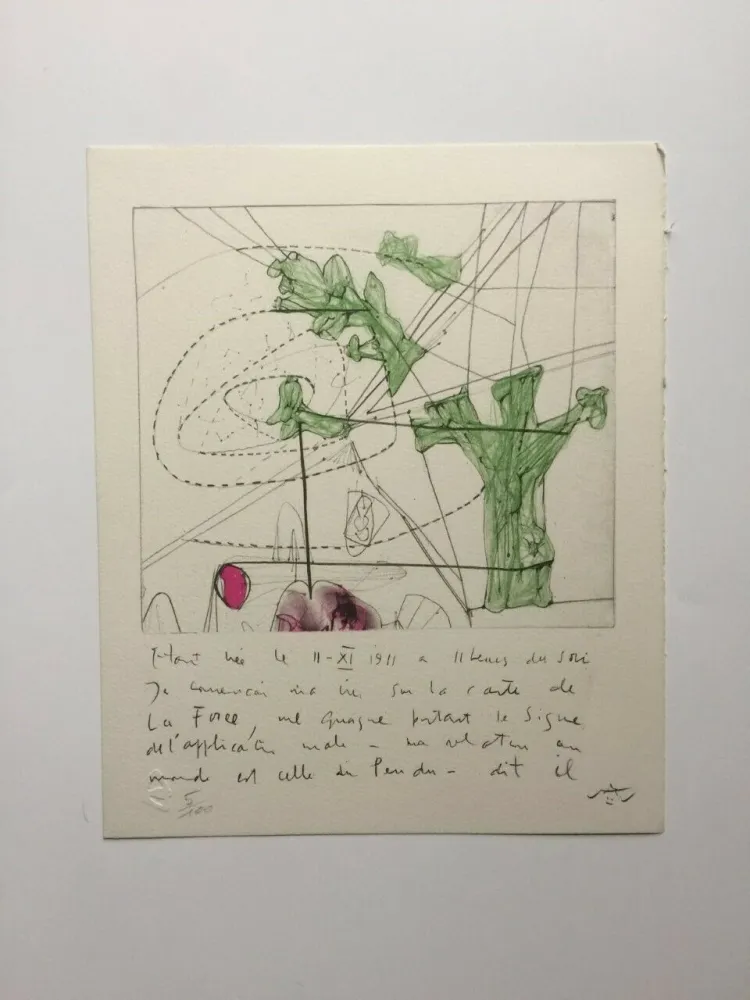 石版画 Matta - La carte de la force (from Morfolgie Verbali)