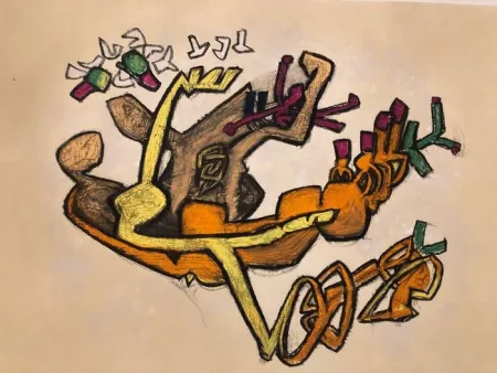 版画 Matta - La chasse aux papillons