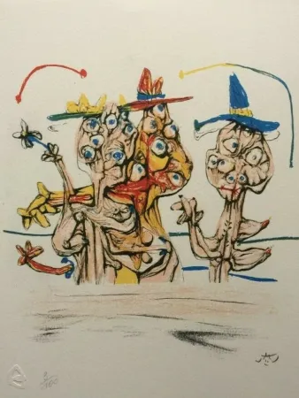 石版画 Matta - La sagrada famila (from Morfolgie Verbali)