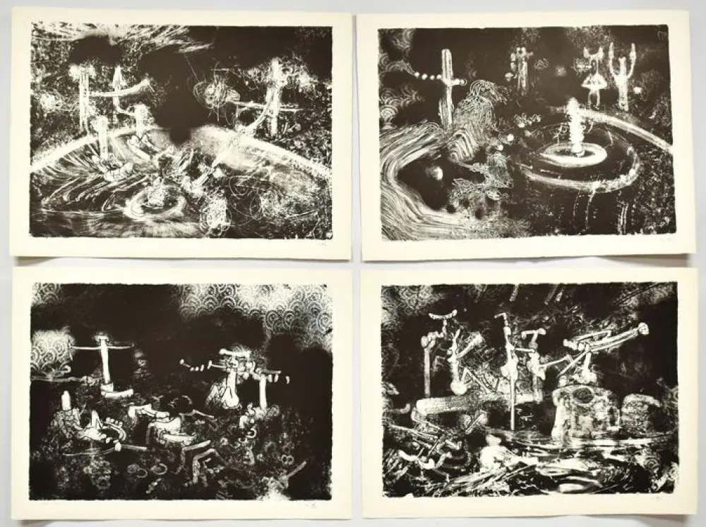 石版画 Matta - Le acque d'arno