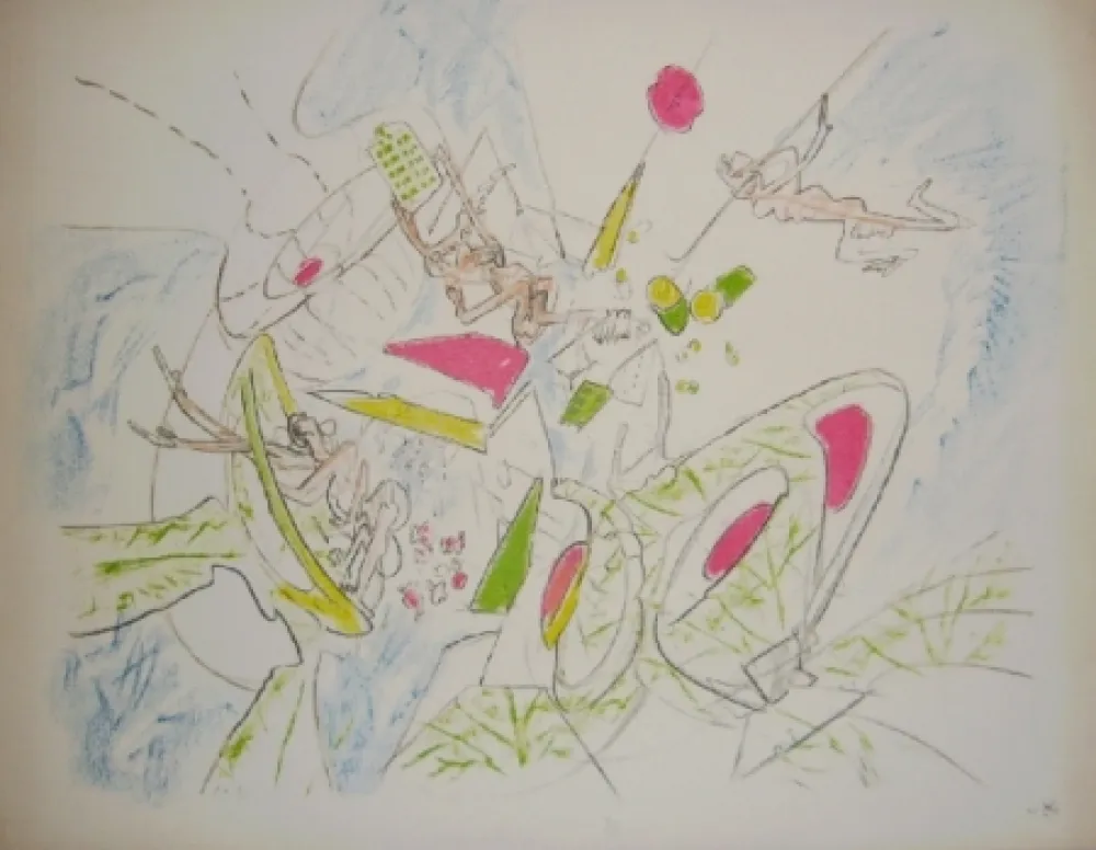 石版画 Matta - Le visage inférieur