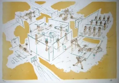 石版画 Matta - Les convaincus