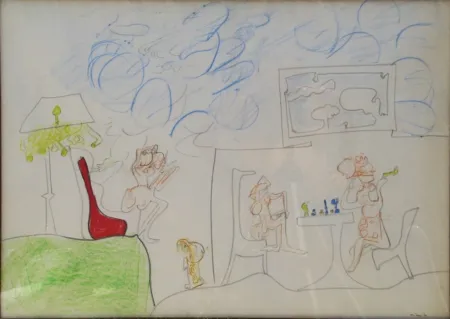 无技术 Matta - Sans Titre 3 Original Pastel/Drawing on Paper